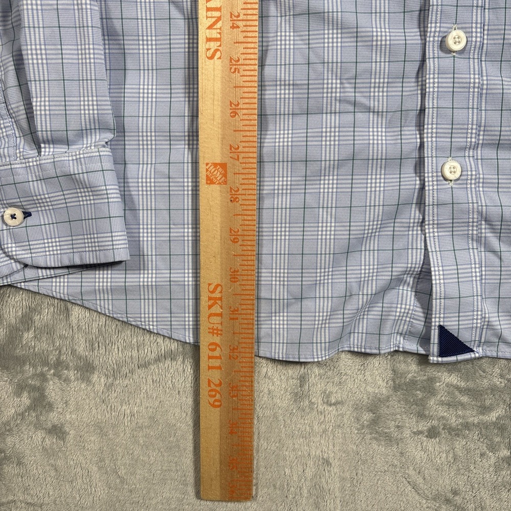 UNTUCKit Shirt Mens 3XLT Tall Blue Green Performance Fit By DXL Stretch - Picture 5 of 8